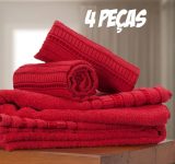 Jogo de Toalha de Banho Atlântica Delicata – Garden Cremoso 4 Peças