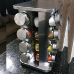 Porta Temperos Condimentos 16 Potes Giratorio Quadrado Inox MM House
