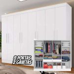 Guarda Roupa Casal Mariah Móveis Arapongas 8 Portas