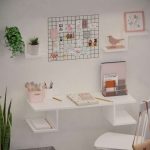 Mesa Escrivaninha de Estudos Suspensa Com Prateleir