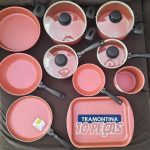 Jogo de Panelas Tramontina Max Rosa 10 Peças
