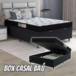 Cama Box Com Baú Casal Colchão Espuma 138x188x50cm