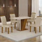 Conjunto Sala De Jantar Yescasa Miami Com 4 Cadeiras