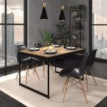 Kit Mesa De Jantar 120×90 Industrial + 4 Cadeiras