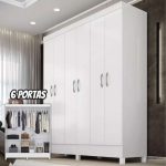 Guarda-roupa Yescasa Falco Cor Branco De Mdp Com 6 Portas