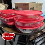 Conjunto Com 6 Assadeiras Com Tampa Marinex Cor Vermelho