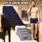 Kit 12 Cuecas Boxer Classic Microfibra Adulto Reebok