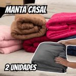 2 Coberta Manta Soft Casal Microfibra Veludo 2,00×1,80 Mts