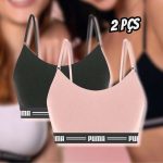 Kit 2 Top Sutiã Puma Modal Alça Regulável Fitness Feminino