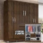 Guarda Roupa Lia 6 Portas Capuccino