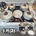 Jogo De Panelas Smart Plus Vanilla Indução Cerâmico 5peças