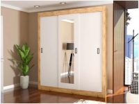 Guarda-roupa Casal com Espelho 3 Portas de Correr Araplac Melissa Glass