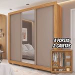 Guarda Roupas Casal C/ Espelho 3 Portas Vitória