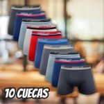 Kit Com 10 Cuecas Boxer Microfibra