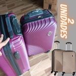 Kit de 2 Malas de Bordo Fibra Rígida Com Rodas 360° e Cadeado Embutido