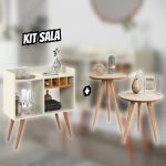 Aparador Buffet Bar com Adega Rubi + Conjunto de Mesas Apoio e Lateral