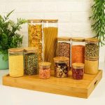 Potes De Vidro Mantimentos Com Tampa Bambu Oikos 11Pçs