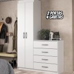 Cômoda Sapateira 4 Gavetas 2 Portas Larissa Yescasa