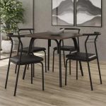 Conjunto Sala De Jantar Carraro Galway Com Mesa E 4 Cadeiras
