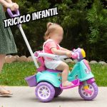 Triciclo Infantil Com Haste E Barra De ProteÇÃo Avespa Pink – Maral Brinquedos