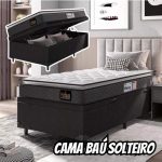 Cama Box Baú Solteiro Colchão Pillow Top Millenium