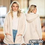 Blusa Teddy Feminino Casaco Sobretudo