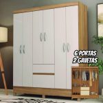 Guarda Roupas Casal 6 Portas 2 Gavetas Flash