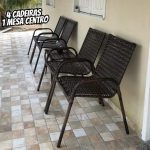 Alpendre Sacada Prédio kit 4 cadeira