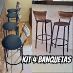Kit 4 Banquetas Alta