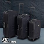 Conjunto Malas De Viagem Lucerna 3 Peças Swiss Move Preta