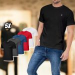 Kit 5 Camisetas Parvori Dry Fit Slim