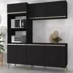 Cozinha Completa Luciane Veneza com Balcão com Nicho para Micro-ondas 7 Portas