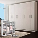 Guarda-roupa Panorama Móveis de mdp com 8 portas de dobradiças