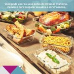 Conjunto 5 Pote Vidro Hermético Marmita Tampa Plástico 640ml