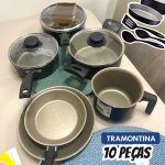 Jogo de Panelas Tramontina Turim Max Preto 10 Peças