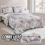 Cobre Leito Colcha Casal 3 Peças Estampado Quarto Matelado