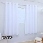 Cortina Oxford C/ Ilhós P/ Varão Sala/quarto 300×180