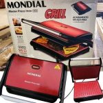 Grill e Sanduicheira RC Vermelho e Preto 1000W