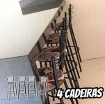 Kit 4 Banquetas Atlanta Preta Varias Cores De Assento