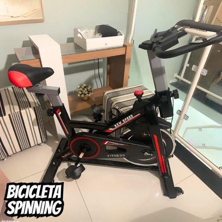 Bicicleta Spinning Mecânica New Speed Q50 Vermelha/Preta - Adoro Promoção