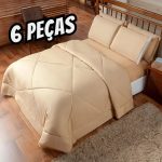 Colcha De Cama Casal Box + Lençol Dupla Face 6 Pçs