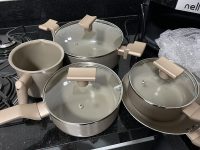 Conjunto 5 Panelas Sartin Cook Estrutura em Alumínio Revestida em Cerâmica