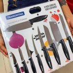 Jogo De Facas Faqueiro Aço Inox 9 Pçs