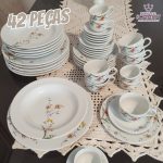 Serviço de Jantar, Chá e Café 42 Peças, Decoração Carmem
