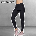 Calça Legging Com Saia Fitness Leg Grossa