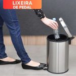 Cesta De Lixo Banheiro Lixeira Metal Inox 5l Com Pedal Luxo