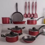 Jogo de Panelas Tramontina Antiaderente – de Alumínio Vermelho 12 Peças Turim