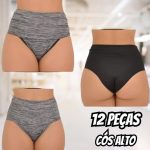 Kit 12 Calcinha Modeladora Que Não Marca Cós Alto Plus