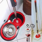 Nybc Cor Vermelho Mop Giratorio Com Cesto Em Inox