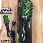 Escova Taiff Easy Oval, Secadora, Alisadora e Volumizadora, Verde, 127V